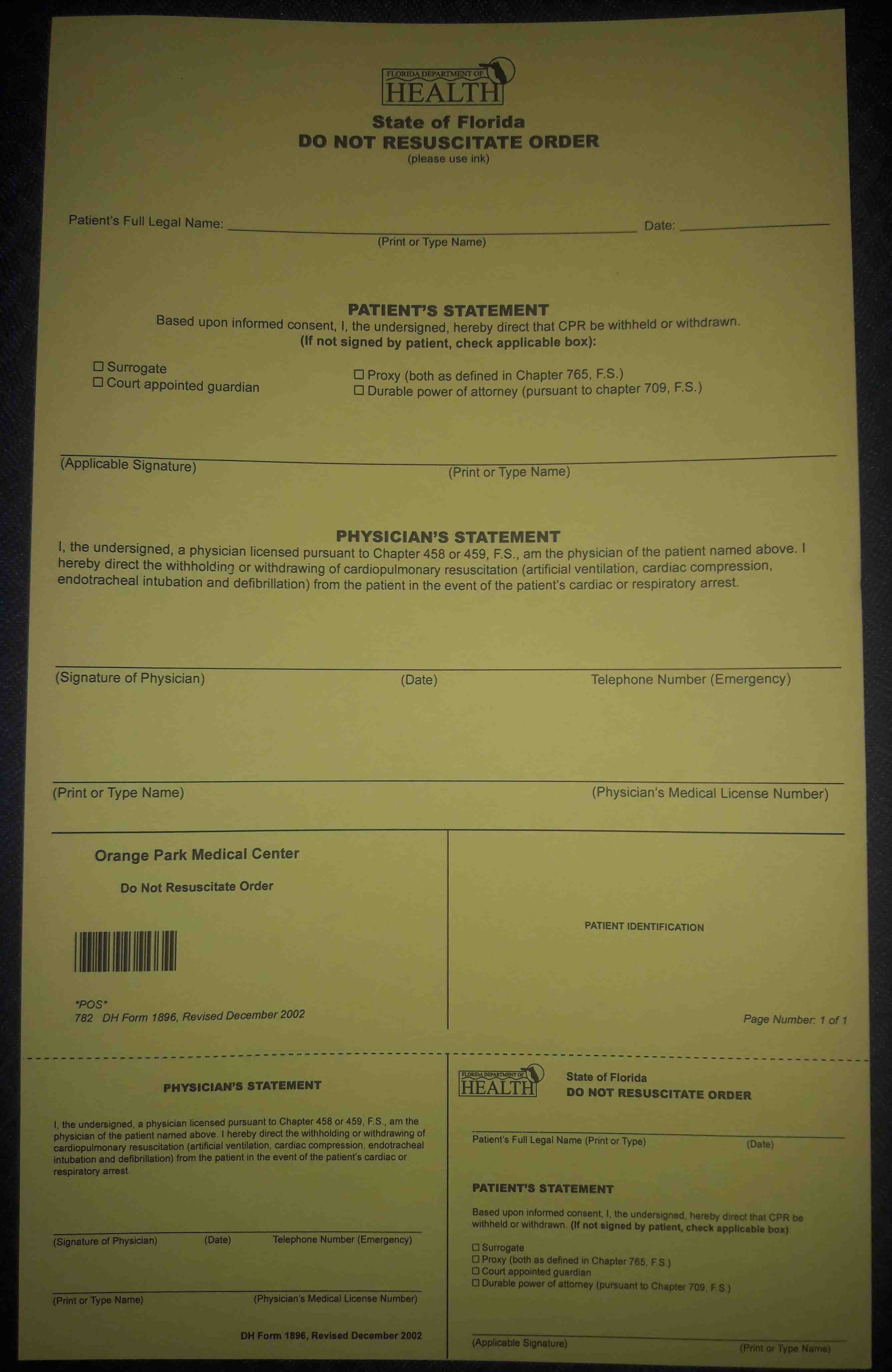Florida DNR order form