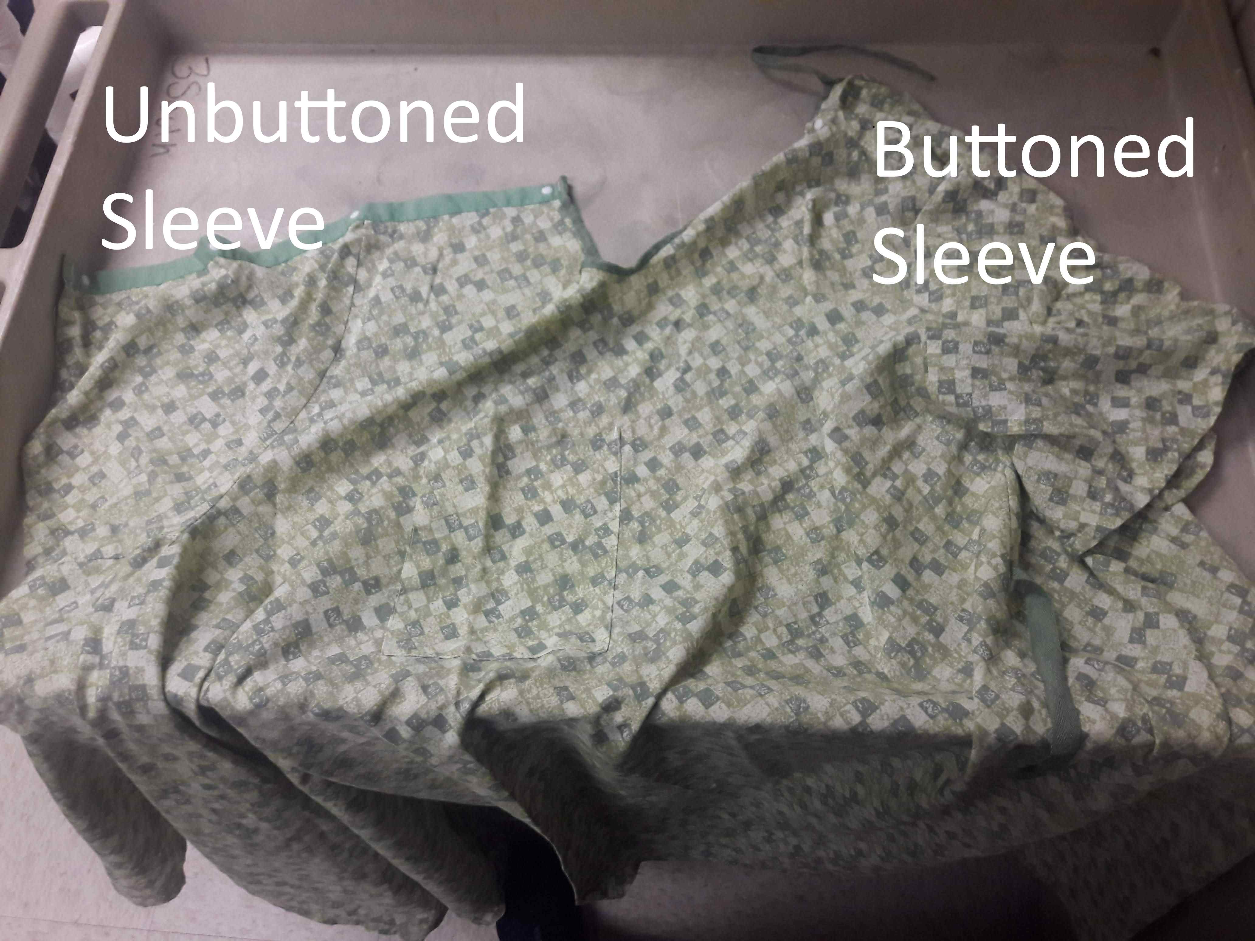 Hospital gown lying flat