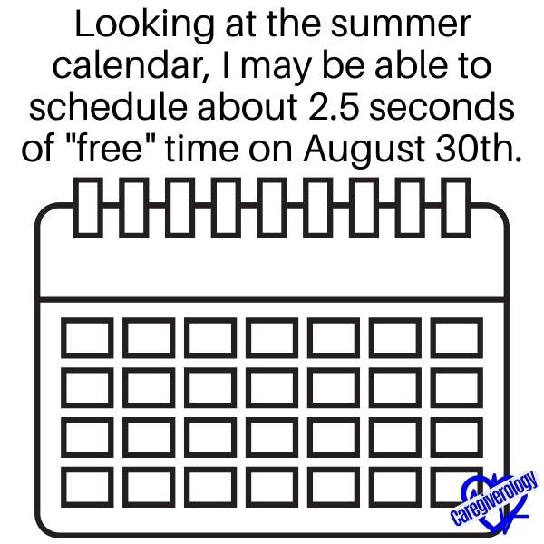 Looking at the summer calendar