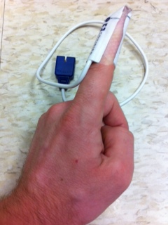 pulse oximeter on finger