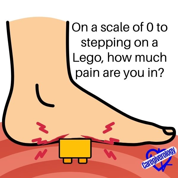 On a scale of 0 to stepping on a Lego