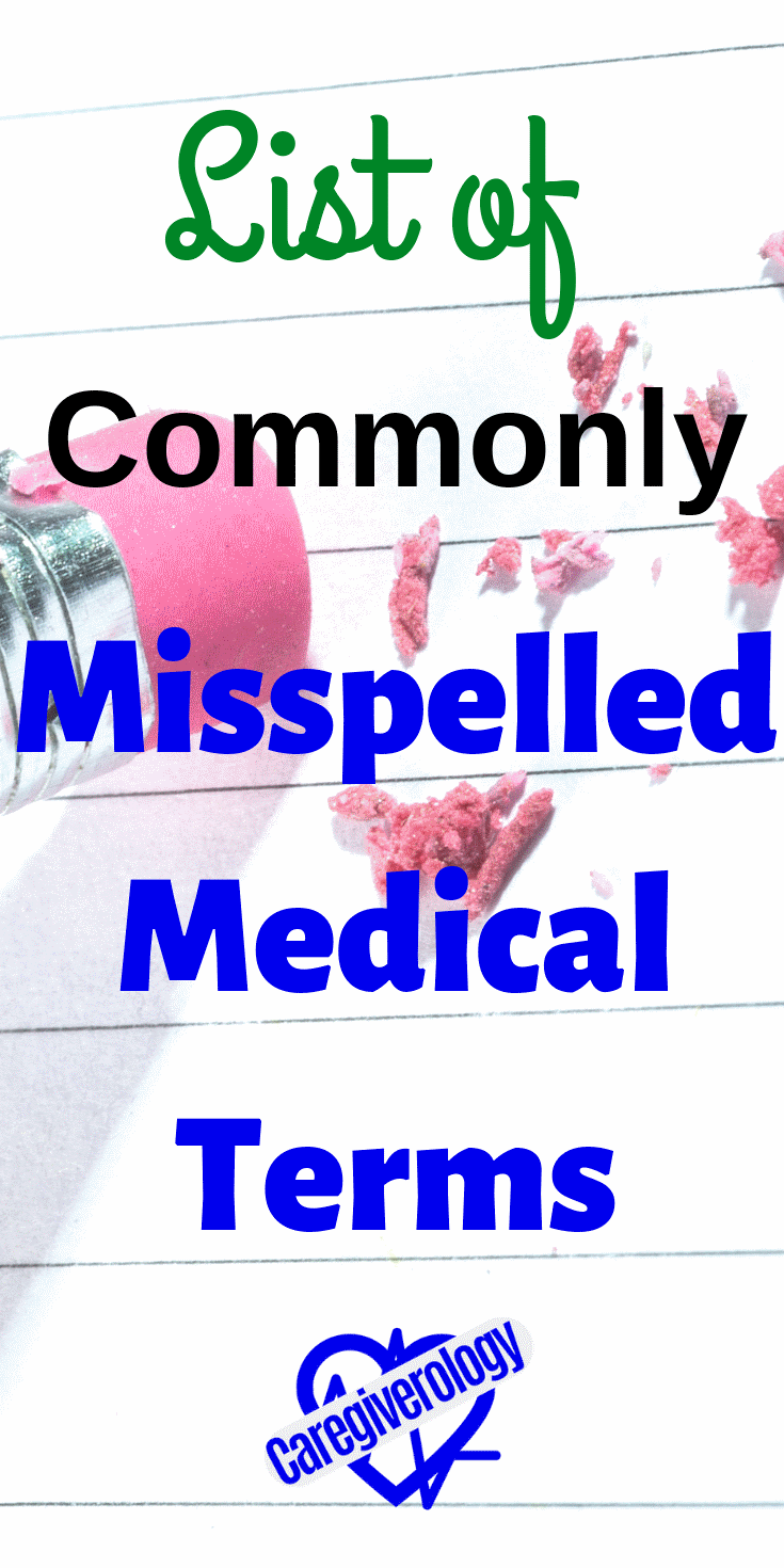 List of commonly misspelled medical terms