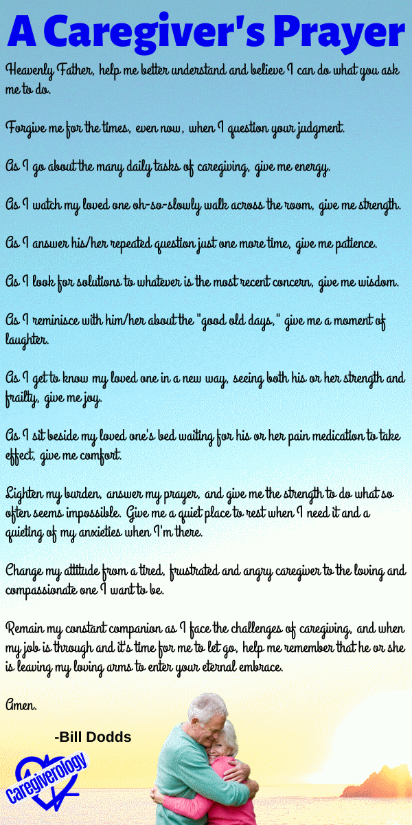 A Caregiver's Prayer by Bill Dodds