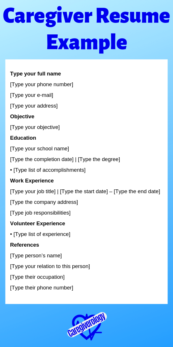 Caregiver Resume Example