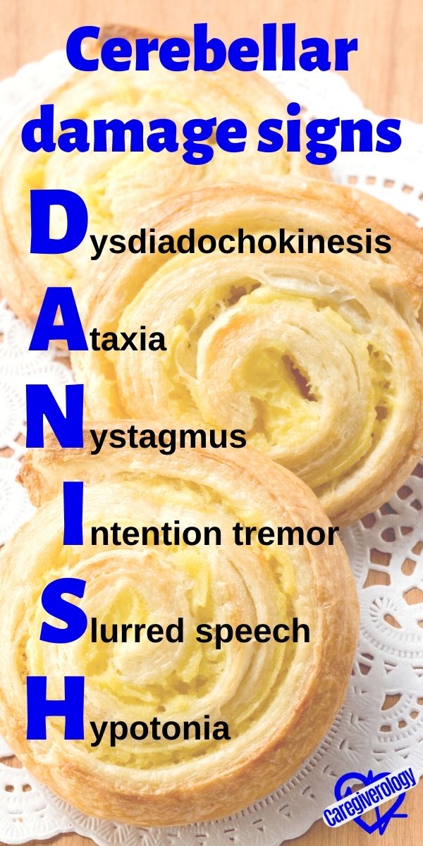 Cerebellar damage signs, DANISH mnemonic