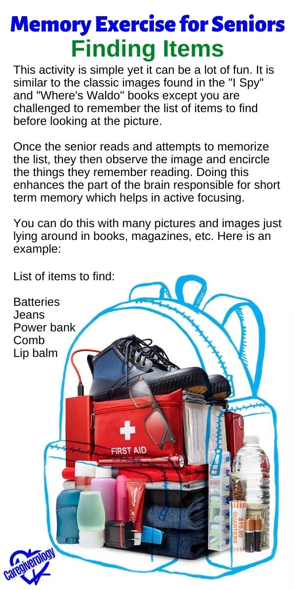 Finding Items Memory Exercise
