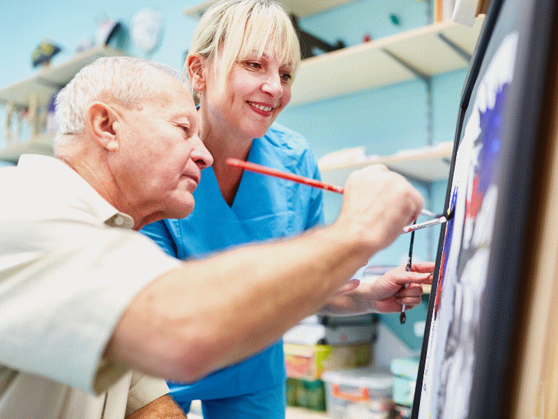 Painting elderly