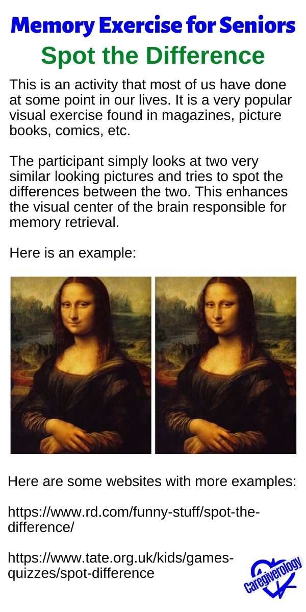 Spot the Difference Memory Exercise
