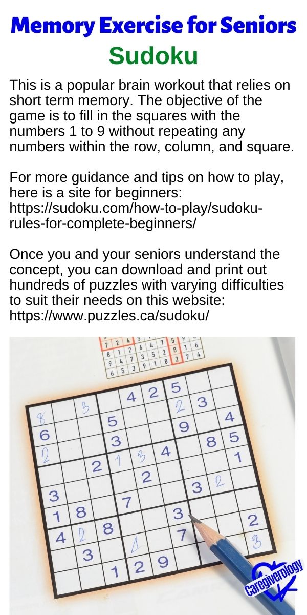 Sudoku Memory Exercise